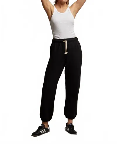 Perfectwhitetee Michelle Cotton Fleece Jogger In True Black
