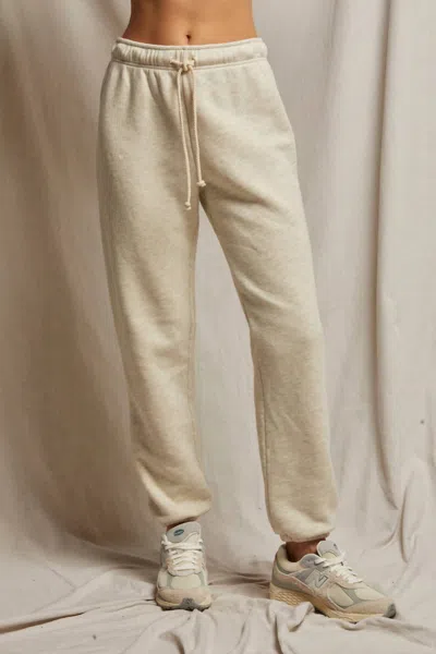 Perfectwhitetee Michelle Fleece Jogger In Oatmeal In White