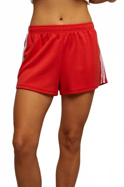 Perfectwhitetee Mikayla Pull On Shorts In Poppy/bright Ivory In Red