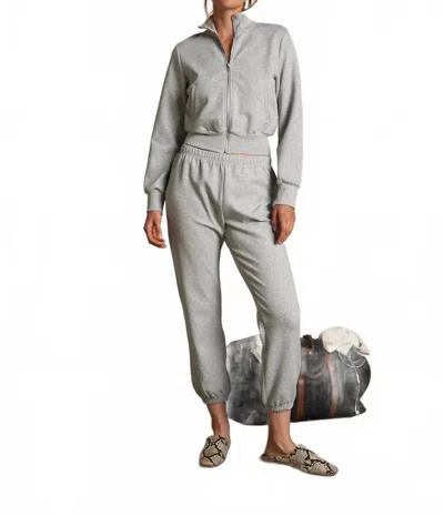 Perfectwhitetee Milana Cropped Travel Track Jacket In Heather Grey In Gray