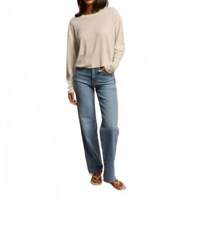 Perfectwhitetee Millie Linen Long Sleeve Shirt In Oatmeal In Neutral