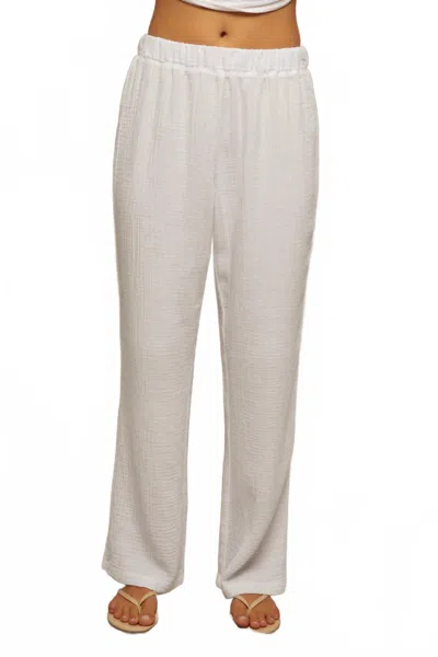 Perfectwhitetee Mina Double Gauze Pull On Pants In White In Gold