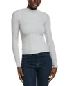 Perfectwhitetee Mock Neck Rib T-shirt In Gray