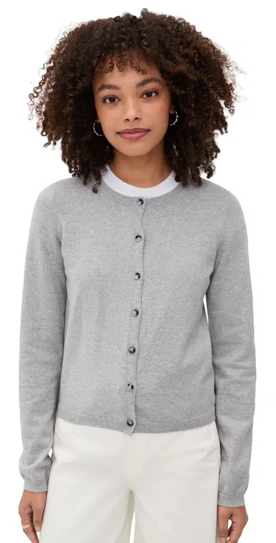 Perfectwhitetee Moira Cotton Cashmere Cardigan Heather Grey In Gray