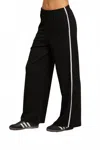 Perfectwhitetee Nadia Wide Leg Pant In True Black In Black