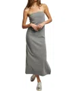 Perfectwhitetee Nadine Strapless Dress In Heather Grey In Grey