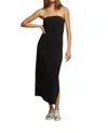 PERFECTWHITETEE NADINE STRUCTURED RIB TUBE DRESS IN BLACK