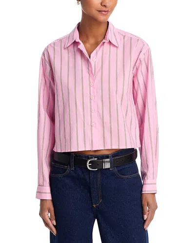 Perfectwhitetee Naomi Crop Shirt In Pink