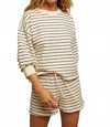 Perfectwhitetee Tyler French Terry Stripe Pullover Sweatshirt In Neutral