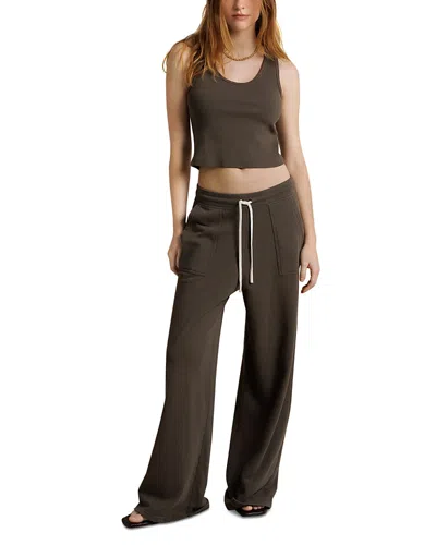 Perfectwhitetee Noa Cotton French Terry Sweatpants In Brown
