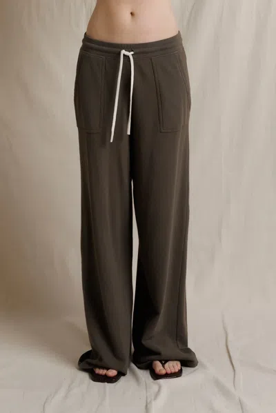 Perfectwhitetee Noa Cotton French Terry Sweatpants In Brown