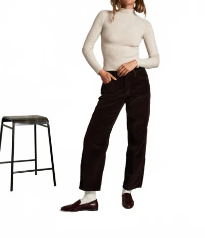 Perfectwhitetee Noelle Rib Turtleneck Sweater In Oatmeal In Black