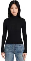 Perfectwhitetee Noelle Rib Turtleneck True Black In True Black