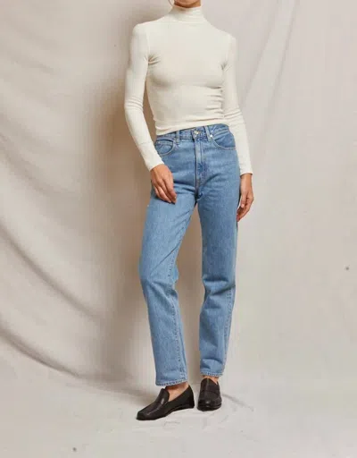 Perfectwhitetee Noelle Sweater Rib Turtleneck Top In Sugar In White