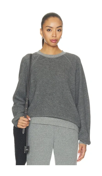 Perfectwhitetee Oversized Ziggy Inside Out Fleece Crewneck Sweatshirt In Gray