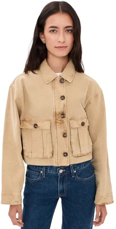 Perfectwhitetee Paloma Canvas Jacket Warm Ochre In Nude