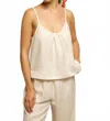 Perfectwhitetee Paulette Linen Tank Top In Sugar In Gray