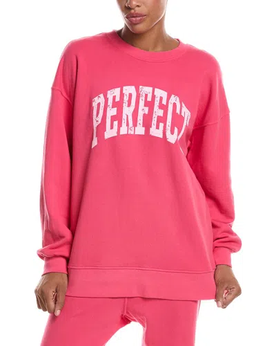 Perfectwhitetee Perfect French Terry Sweater In Pink