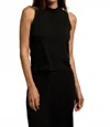 Perfectwhitetee Phoebe Mock Neck Tank Top In Black In Black