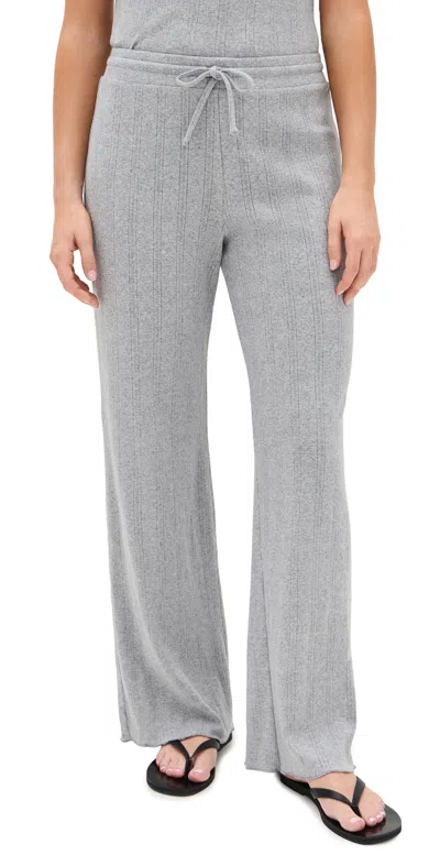 Perfectwhitetee Pointelle Sleep Pant Heather Grey In Gray