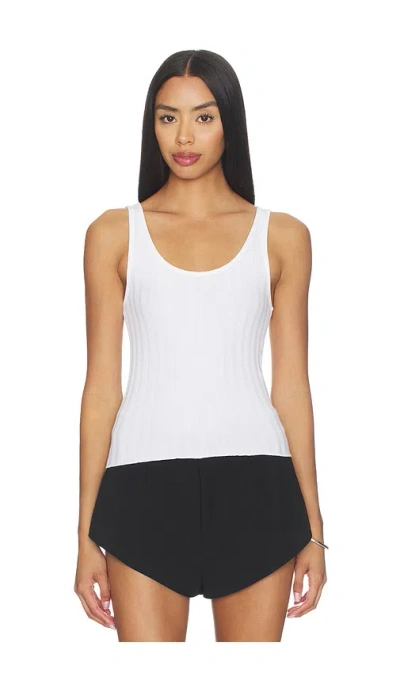 Perfectwhitetee Poorboy Rib Tank Top In White