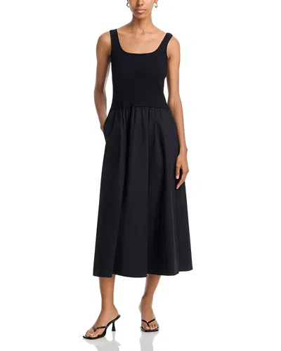 Perfectwhitetee Fabiola Cotton Poplin Sleeveless Dress Navy In Blue