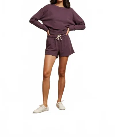 Perfectwhitetee Pull-on Sweat Shorts In Plum In Brown