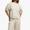 Perfectwhitetee Ziggy Inside Out Fleece Long Sleeve Shrunken Crewneck Sweatshirt Oatmeal In Multi