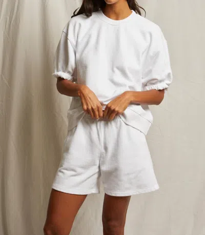 Perfectwhitetee Rebecca Puff Sleeve Sweatshirt In Sugar & White