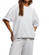 Perfectwhitetee Rebecca Rolled Crew Neck In Ash In Gray