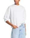 Perfectwhitetee Rebecca French Terry Puff Sleeve Sweatshirt In White In Ash