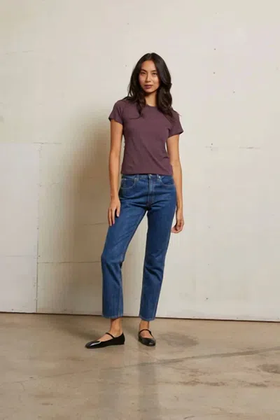 Perfectwhitetee Recycled Cotton Fitted Tee In Plum In Multi