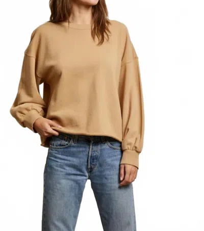 Perfectwhitetee Relaxed Zayne Top In Suede In Brown