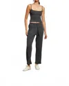 Perfectwhitetee Remi Sweater Rib Drawstring Pant In Charcoal In Black