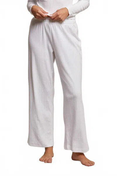 Perfectwhitetee Remi Sweater Rib Drawstring Pants In Sugar In Metallic