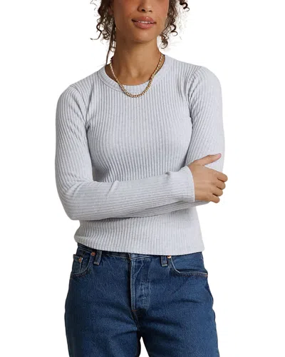 Perfectwhitetee Ribbed Long Sleeve Crewneck Tee In Gray