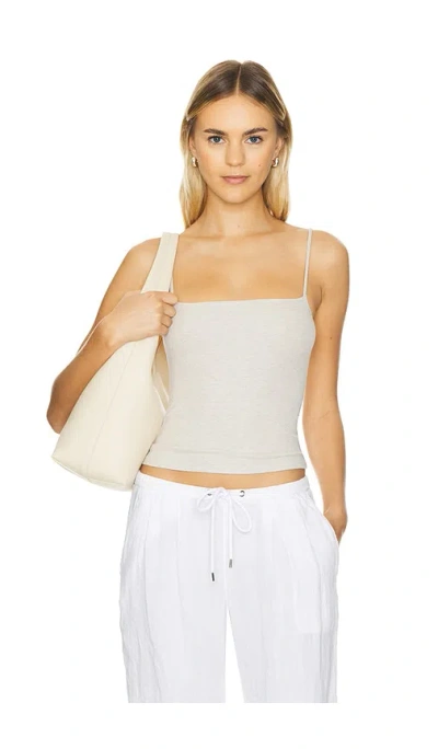 Perfectwhitetee Ribbed Skinny Tank Top In 오트밀