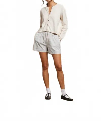 Perfectwhitetee Riley Short In Ivory Black Stripe In Multi