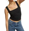 Perfectwhitetee Riri 90's Jersey Tank Top In True Black In Black