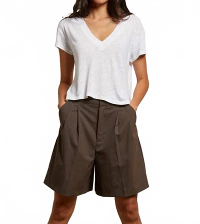 Perfectwhitetee Rosie V Neck Tee In Natural In White