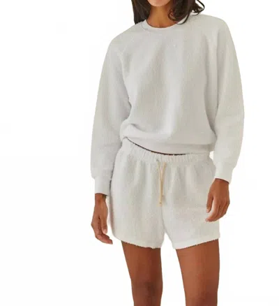 Perfectwhitetee Sami Summer Boucle Sweatshirt In White