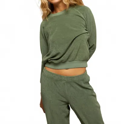 Perfectwhitetee Saylor Loop Terry Sweatshirt In Aloe In Gray