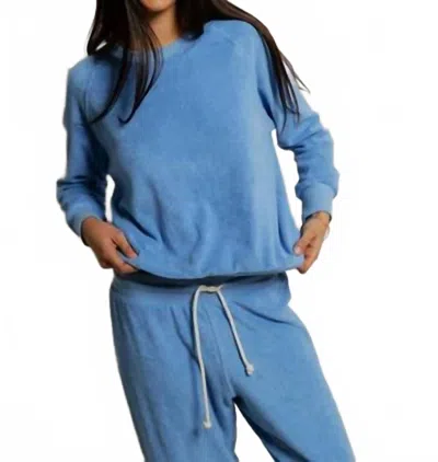 Perfectwhitetee Saylor Loop Terry Sweatshirt In Blue