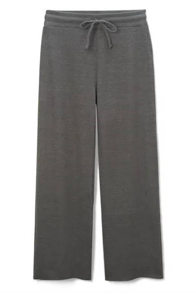 Perfectwhitetee Selena Cozy Wide Leg Pants In Charcoal In Grey