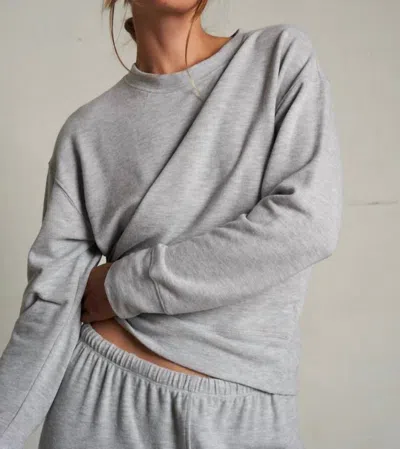 Perfectwhitetee Selma Brushed Jersey Pullover Sweater In Heather Grey In Gray