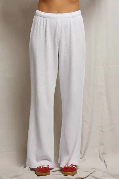 Perfectwhitetee Shane Full Length Waffle Pant In White