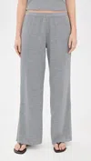 Perfectwhitetee Shane Wide Leg Waffle Pant In Heather Grey In Gray