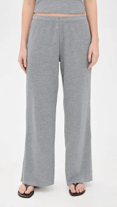 Perfectwhitetee Shane Waffle Knit Pants In Heather Grey