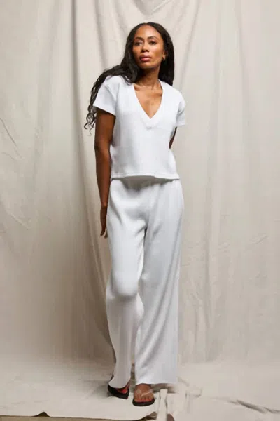 Perfectwhitetee Shane Waffle Pant In White