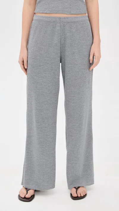 Perfectwhitetee Shane Waffle Sweatpants In Heather Grey In Gray